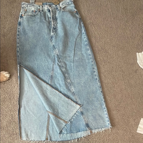 Light Blue Denim Maxi Skirt - Picture 2 of 6